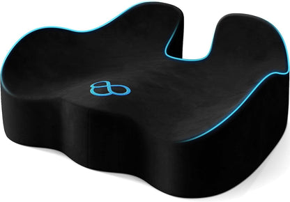 Seat Cushion, Non-Slip Memory Foam Chair Cushion for Taibone, Black/Large | Chair Pillow with Handles for Car Office Chair, Tailbone/Sciatica Easing& Post-Surgery Recovery Chair Cushion