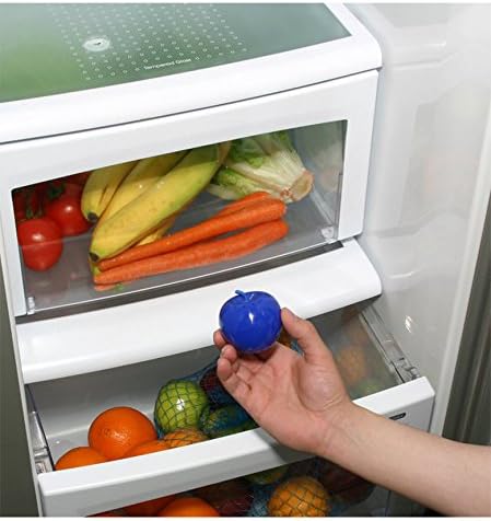 Bluapple Produce Saver Ethylene Gas Absorber - Fresh Fruit & Vegetable Storage for Refrigerator Crisper, Shelves & Fruit Bowls, Produce Keeper, Fruit Saver, Kitchen Must Haves, BPA-Free - 2-Pack