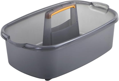 Casabella Plastic Multipurpose Cleaning Storage Caddy with Handle, 1.5-Gallon, Clear