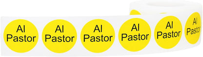 Yellow with Black Carnitas Circle Dot Adhesive Stickers, 1 Inch Round Labels, 500 Total Stickers