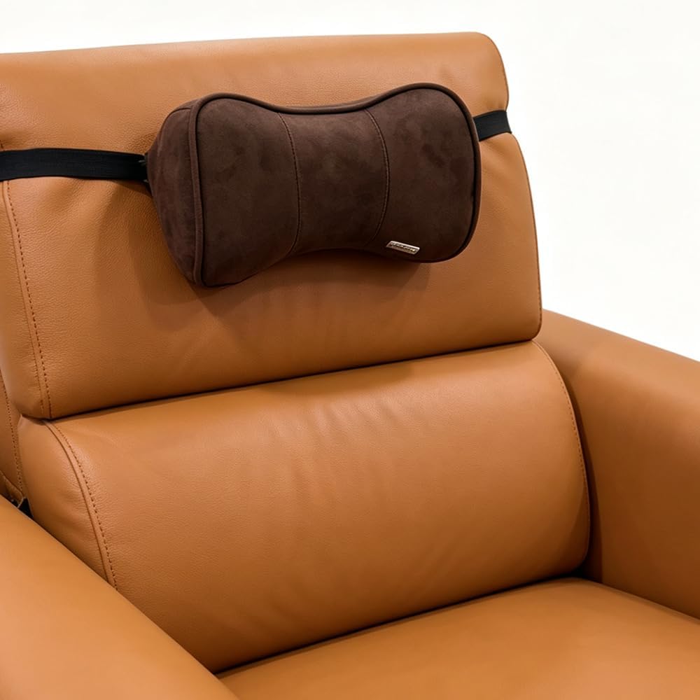 Car Neck Support Pillow Recliner Headrest Pillow for Neck Pain Relief Tan
