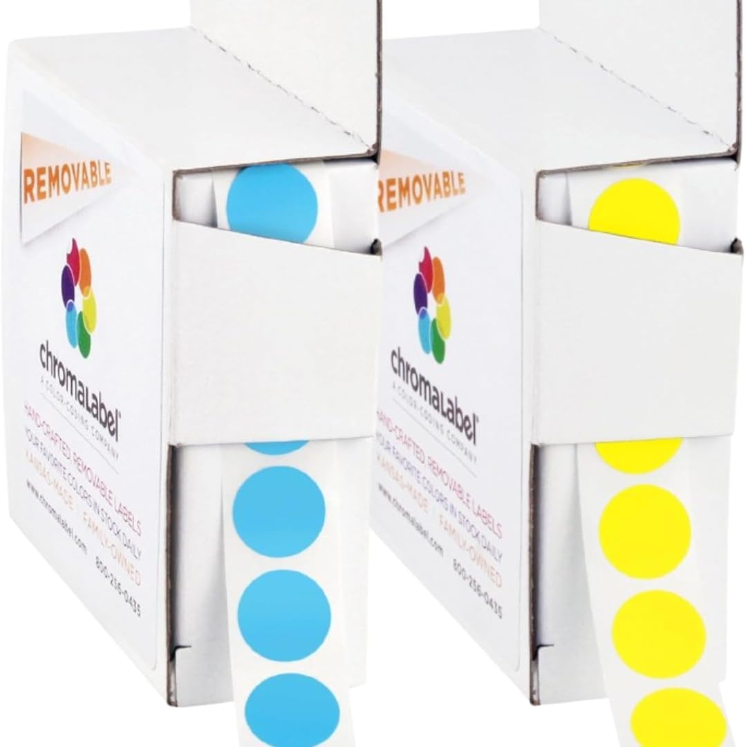 Removable Green Dot Stickers, 1/2 Inch, 1000/Box | Inventory Circle Labels with Removable Adhesive for Offices, Classrooms, Food Service, and Medical Settings. Made in USA