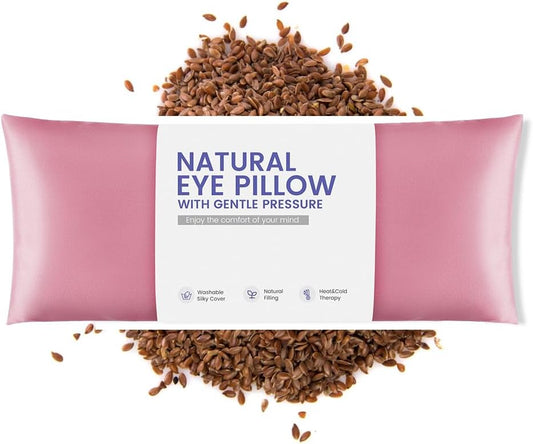 Weighted Eye Pillow for Yoga, Moist Heat Mask for Dry Eyes(Pink)