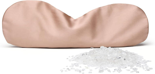 Weighted Eye Pillow with Clear Quartz Fill, Silk Satin Sleep Mask, Meditation & Yoga Eye Cover, Light-Blocking Eye Mask for Rest, Relaxation & Mindful Use