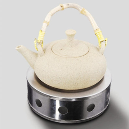 ARTIBETTER Stainless Steel Teapot Warmer Base with Glass Hollow Candle Heater, Tea Pot Heater for Office and Home Use, Heat Preservation Warmer Stand