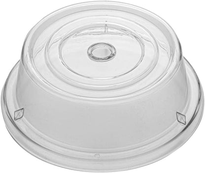 Restaurantware Cater Tek 11 Inch Polycarbonate Plate Cover 1 Shatterproof Dish Cover - Microwavable Endures Up To 210F Clear Plastic Splatter Cover With Finger Hole For 11 Inch Plates