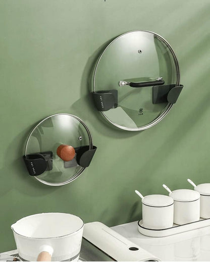 6 Pairs of Wall Mount Pot Lid Organizer, Adjustable Cabinet Door Pan Lid Organizer, Pot Lid Holder Hangers for Kitchen Wall Mount (Black)