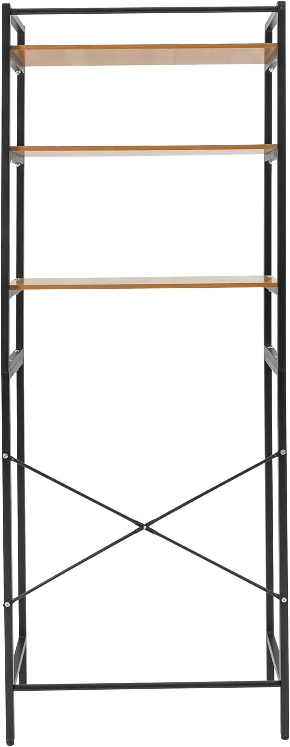 3-Tier Laundry Room Storage Shelf,Over Washer and Dryer Shelves,Floor Standing Washing Machine Storage Rack,White,Marbling