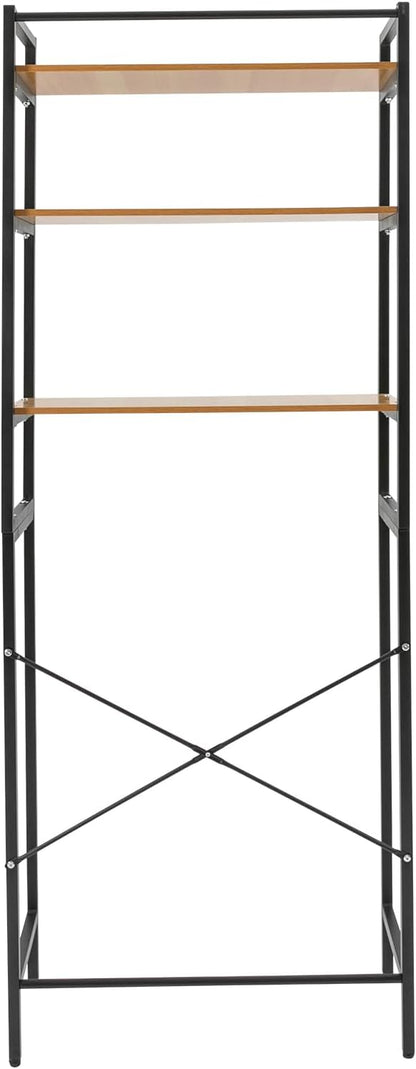 3-Tier Laundry Room Storage Shelf,Over Washer and Dryer Shelves,Floor Standing Washing Machine Storage Rack,White,Marbling