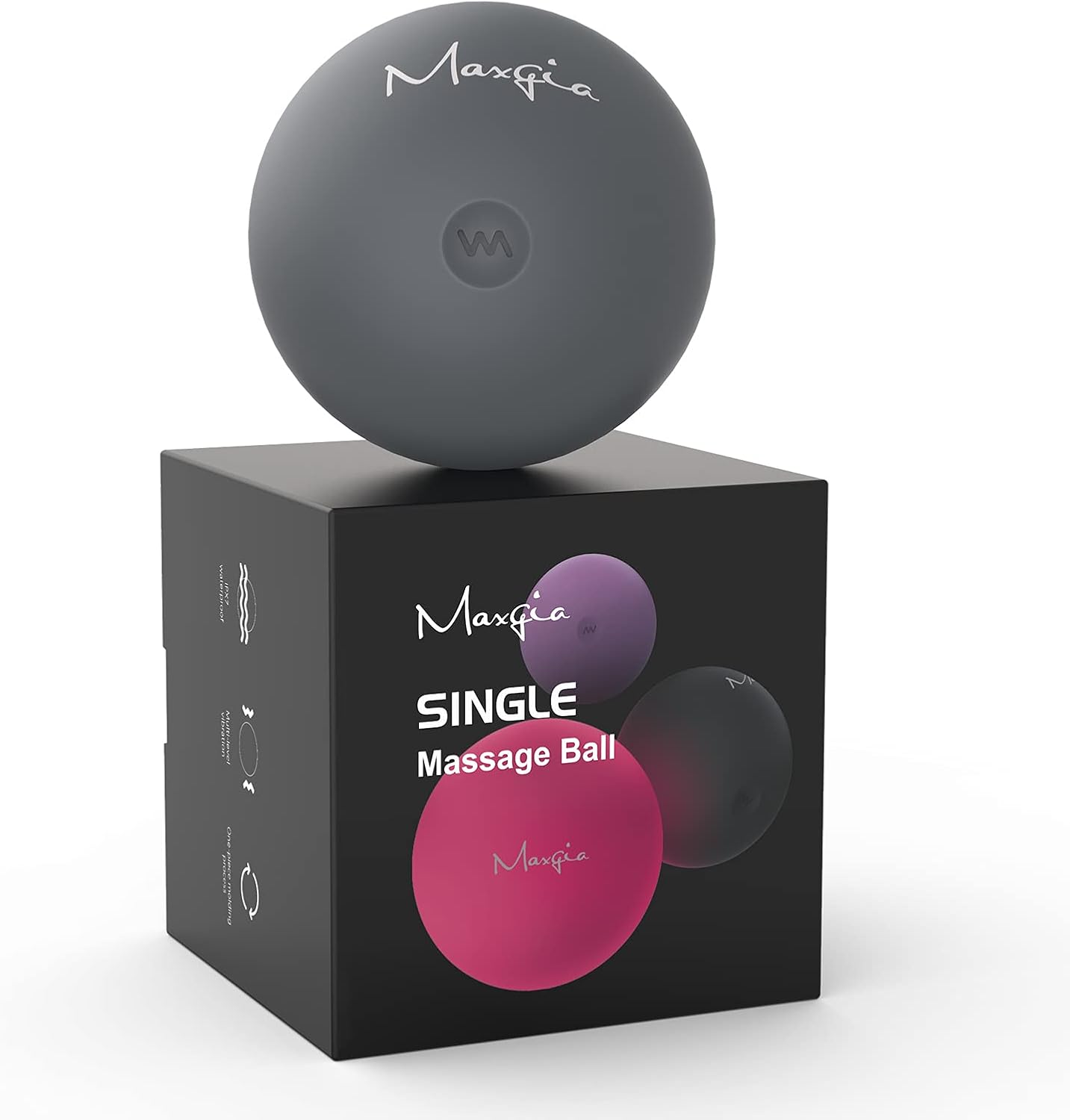 3" Single Massage Ball, 5 Speeds Vibrating Massage Ball Roller for Trigger Point Therapy, Deep Tissue Massager for Back, Neck, Foot, Myofascial Release, Pain Relief, Muscle Recovery,Purple