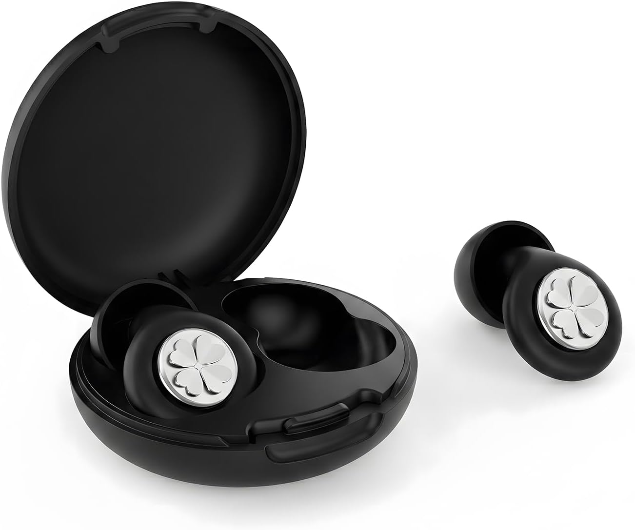 HEKKE 45dB Ear Plugs for Sleeping, Soft Silicone for Side Sleepers, 4 Sizes | Reusable soft silicone with XS/S/M/L sizes for side sleepers, concerts, flights and hotels; carrying case included.