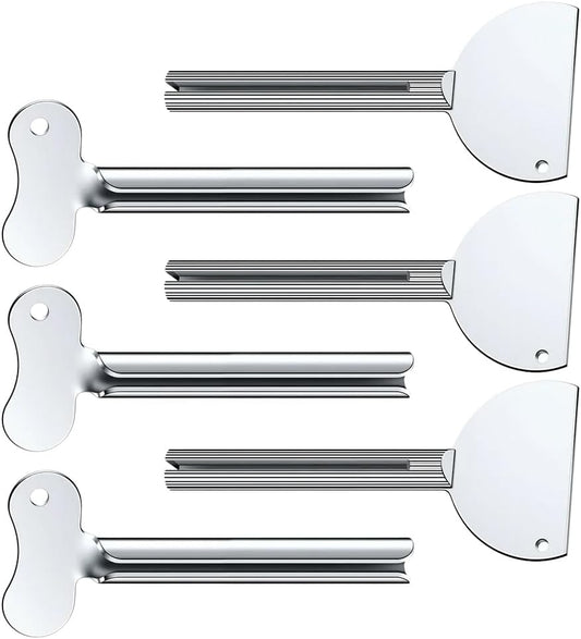 Runsgo Toothpaste Squeezer, Metal Tube Squeezer Key Stainless Steel Toothpaste Roller Tube Wringer for Paint, Cream, Cosmetic and Hair Dye (6 PCS)
