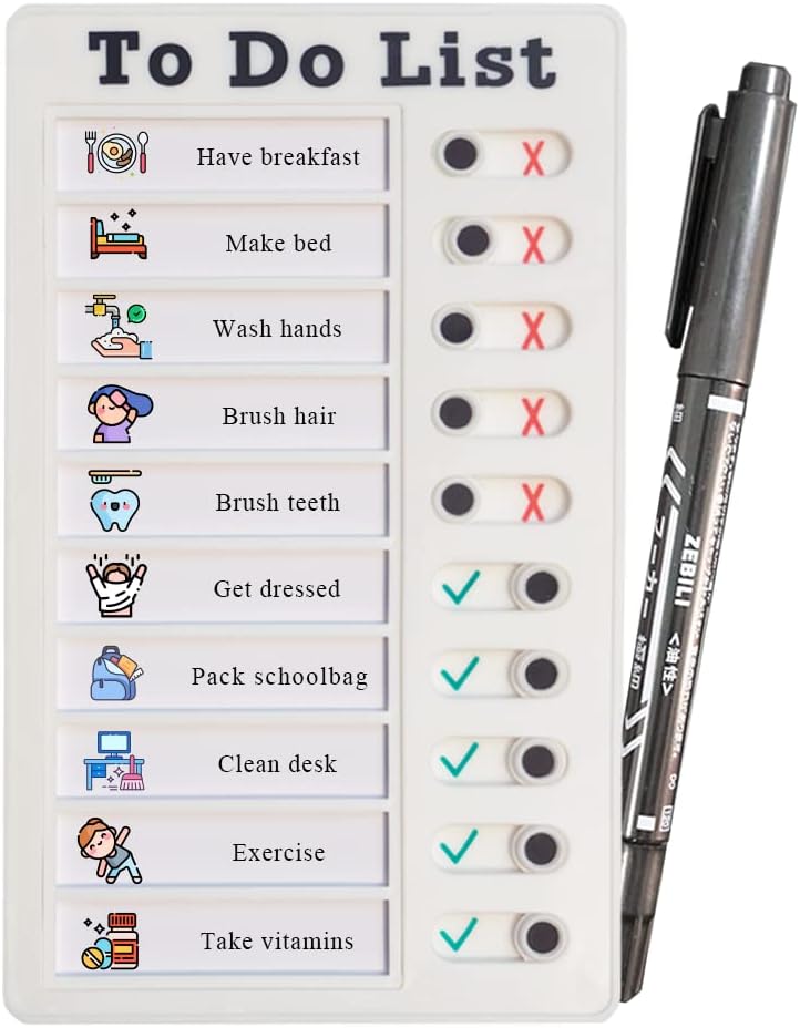 Chore Chart for Multiple Kids, ADHD Tools Checklist Board Routine Schedule (to Do List)