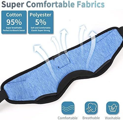 TOPOINT Sleep Mask Headphones Bluetooth Wireless 5.4, Breathable Cotton Eye Mask for Sleeping Side Sleepers Travel Music Headsets with Microphone Handsfree Men Women