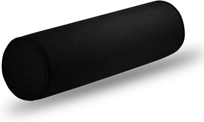 Tinbolunce Neck Roll Pillowcases with Zipper - Full Moon Bolster/Round Cylinder Pillow Case Cover for Bedroom, Living Room, Sofa - Solid Color Cervical Throw Pillow Covers