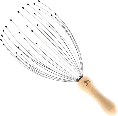 USAGA 32 Fingers Head Massager Head Scratcher Scalp Massager Wood Handle