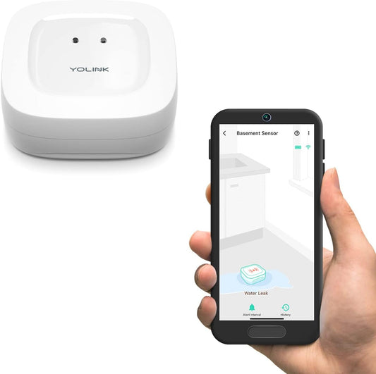 YoLink Water Leak Starter Kit: Hub + 6 Leak Sensor 1 (Silent), LoRa Long-Range, App/SMS/Email Alerts, D2D Offline Triggers, 2 AAA Up to 5-Year Battery, Compatible with Alexa/IFTTT/Home Assistant