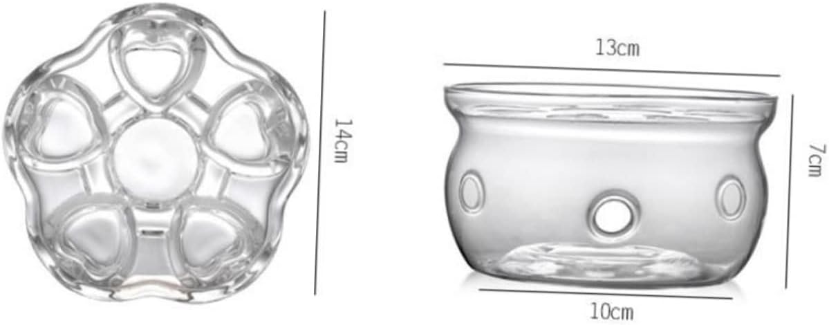 Glass Heart Base Tea Pot Warmer Stylish Insulated Heating Base for Glass Teapots Creative Design for Keeping Tea Warm and Functional Use