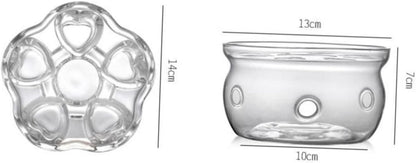Glass Heart Base Tea Pot Warmer Stylish Insulated Heating Base for Glass Teapots Creative Design for Keeping Tea Warm and Functional Use