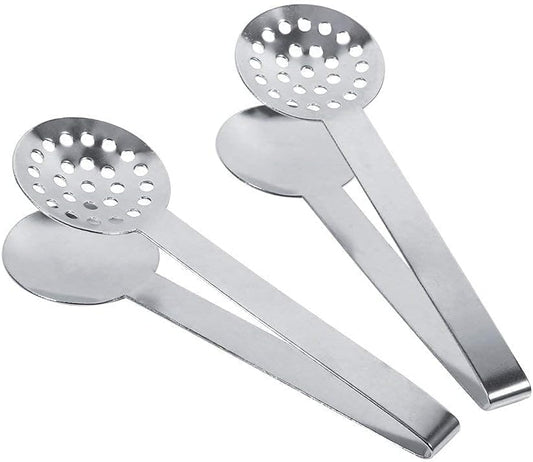 2Pcs Tea Bag Squeezer Tongs, Round Tea Bag Squeezer 2Pcs Stainless Steel Teabag Squeezer Strainer Holder Grip Metal Spoon Mini Sugar Clip for Home