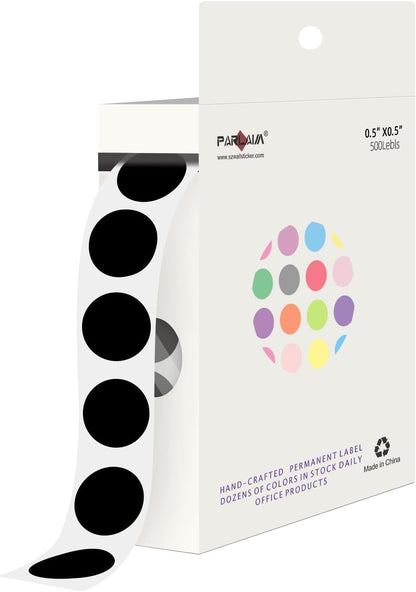 1/2 Inch Round Sticker,4 Rolls 2000Pcs Small Dot Stickers Color-Code Dots | Red+Yellow+Blue+Green 1.3cm Small Stickers Round Color Coding Circle Dots Stickers, Roll Dot Sticker Label for Office Home