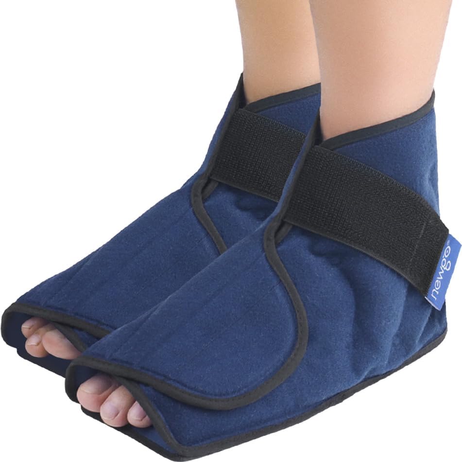NEWGO Ice Pack for Foot Injuries Recovery, Blue | Reusable Gel Ice Wraps for Heel, Ankle, Soothes Plantar fasciitis, Bunion Surgery Pain, Ideal for Injury Recovery