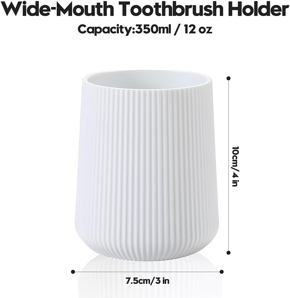 YAUKPH Black Striped Toothbrush Holder | for Electric Toothbrushes Bathroom Organizer Cup for Toothpaste Kids & Adults