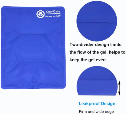 Koo-Care Large Flexible Gel Ice Pack & Wrap with Straps for Hot Cold Therapy - Pain Relief for Shoulder Rotator Cuff, Back, Hip, Knee Replacement Surgery, Shin Splint Injuries Reusable - 11" x 14"