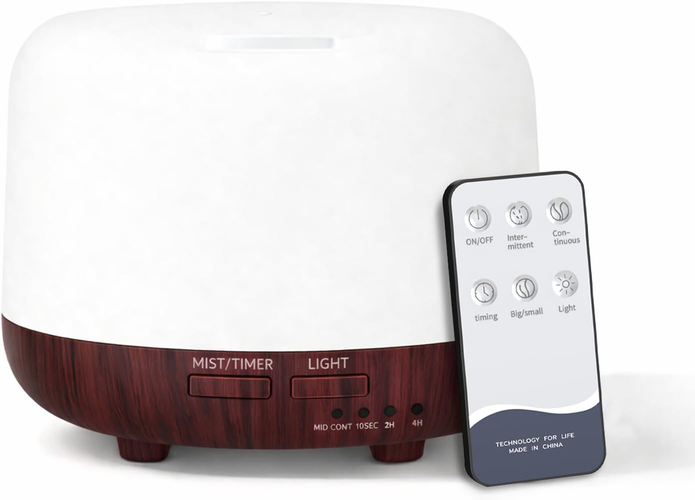 SPLITSKY 300ml Ultrasonic Essential Oil Diffuser with Remote Control | 7-color LED lighting, 2 mist modes, 2H and 4H timers, and waterless auto shut-off for bedrooms, desks and offices.