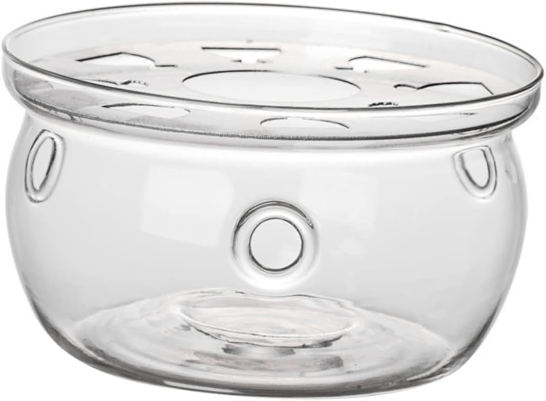 Glass Teapot Warmer Base High Borosilicate Glass Candle Holder for Tea Ceremony Accessories Elegant Heating Stand for Home Office and Tea Lovers Smooth Surface Design
