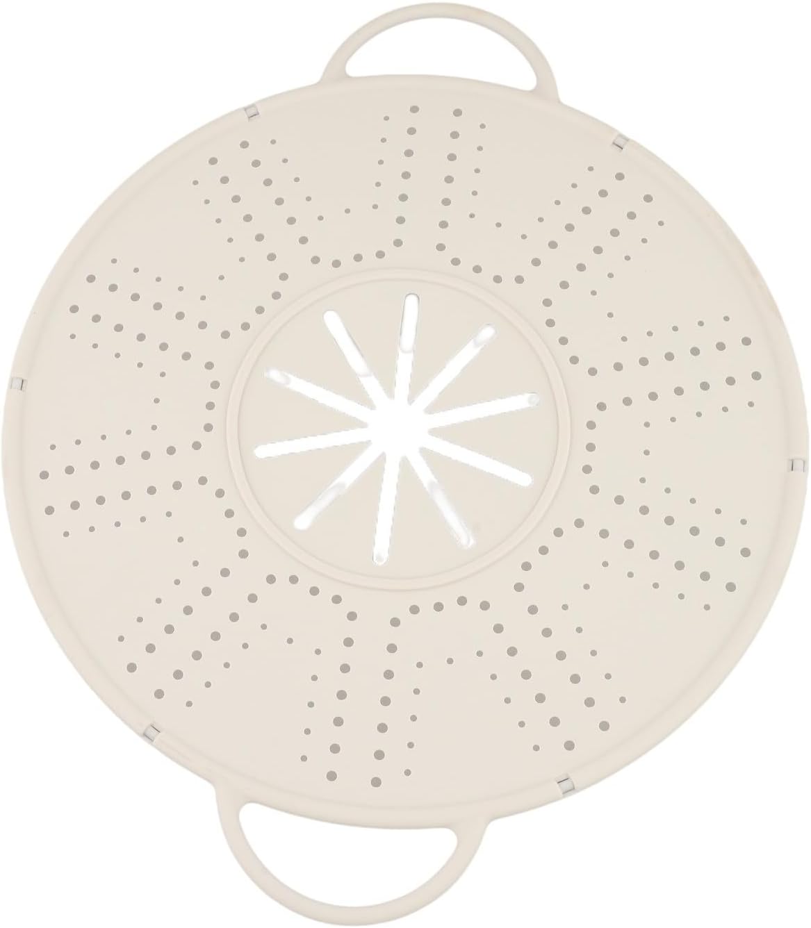 Silicone Spill Stopper Lid, Heat-Resistant Pot Cover with for steam Vent and Handles, Multipurpose Steamer Mat for Pots and Pans, Dishwasher Safe 13.39 x 10.83 In(white)