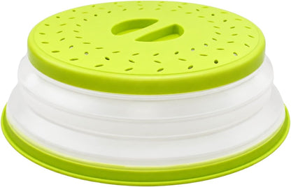 Collapsible Microwave Splatter Cover for Food 10.5 Inch Vented Blue