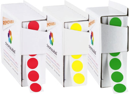 Removable Green Dot Stickers, 1/2 Inch, 1000/Box | Inventory Circle Labels with Removable Adhesive for Offices, Classrooms, Food Service, and Medical Settings. Made in USA