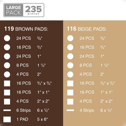 Felt Furniture Pads X-PROTECTOR 235 PCS Premium Furniture Pads - Felt Pads Furniture Feet Best Wood Floor Protectors - Protect Your Hardwood & Laminate Flooring! | Furniture Feet Best Wood Floor Protectors - Protect Your Hardwood & Laminate Flooring!