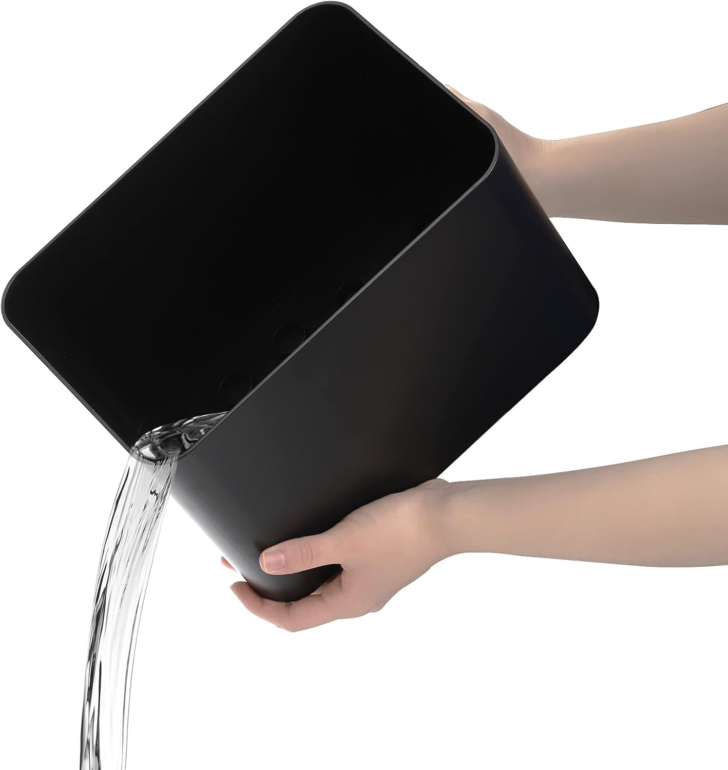 Elsjoy Black Umbrella Stand, Entryway Umbrella Organizer, Compact and Efficient with Removable Drip Tray, Holds 10 Umbrellas