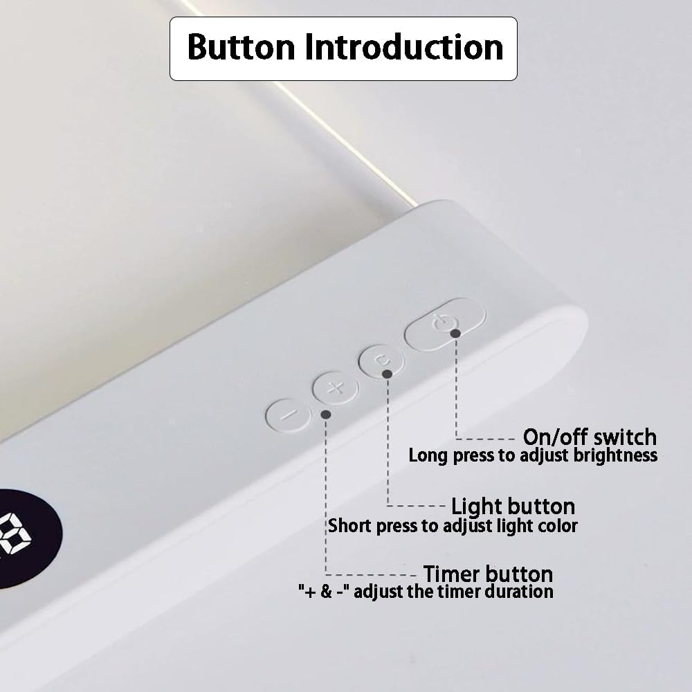 White Smart Led Reading Light, Book Light Treasure Box, Rechargeable Clear LED Flat Reading Light with 3 Colors & Timer, Doodleable Study Lamp, The Quiet Reader's Dream Lights