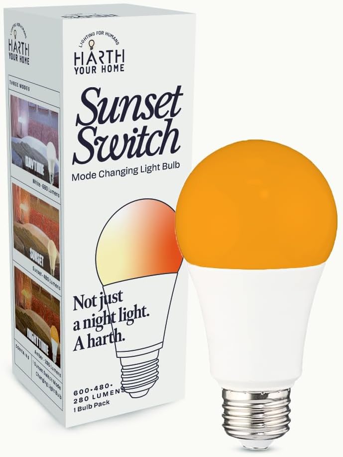 Amber Light Bulbs for Sleep I 1800K Warm Light Bulbs for Bedside Lamp I 3.5W E26 Led Bulb (60W Equiv) Orange Led Lights for Bedroom Soft Warm Lighting I Dim Night Light for Kids Room Warm Light Lamp
