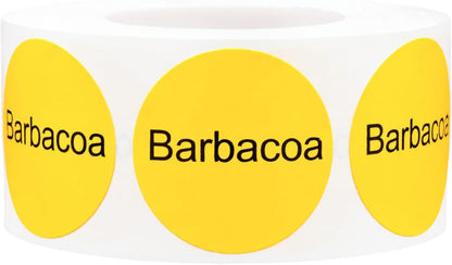 Yellow with Black Carnitas Circle Dot Adhesive Stickers, 1 Inch Round Labels, 500 Total Stickers