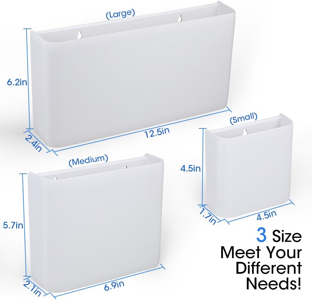 Picowe Magnetic Laundry Storage, Large Lint Holder Bin, Space-Saving Trash Container Hanging on Dryer, Washer or Wall Mount (Gray White)