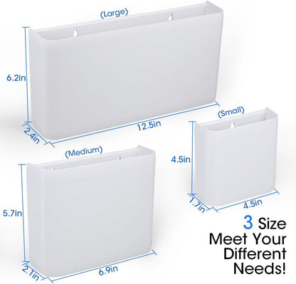 Picowe Magnetic Laundry Storage, Large Lint Holder Bin, Space-Saving Trash Container Hanging on Dryer, Washer or Wall Mount (Gray White)