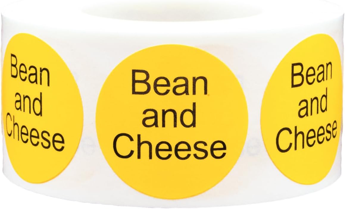 Yellow with Black Carnitas Circle Dot Adhesive Stickers, 1 Inch Round Labels, 500 Total Stickers
