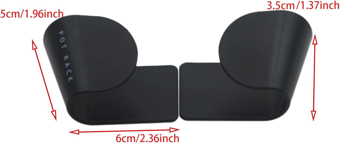 4 Pairs Pot and Pan Lid Holder Self Adhesive Wall Mount Storage Organizer Pot Lid Organizer for Cabinet (Black)