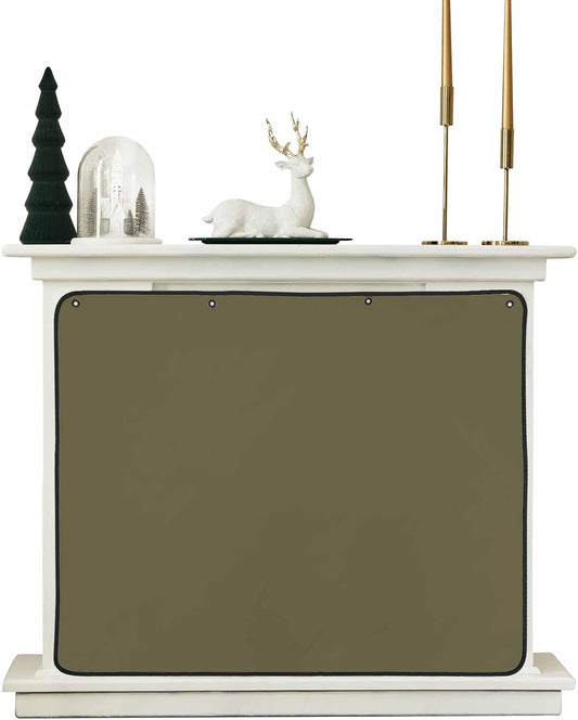 Solid White Fireplace Cover Decorative, French Country Rustic Classic Colored Art Decor Magnetic Fireplaces Cover Indoor Fireplace Blanket Insulation Draft Stopper Save Energy 45" W x 34" H