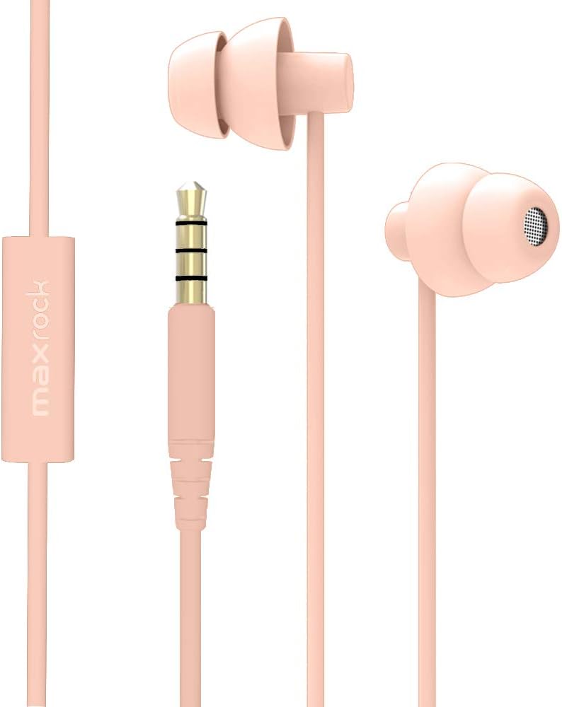 MAXROCK Sleep Earbuds,Ultra Soft Lightweight Sleep Earphones Headphones with Volume Control and Mic for Insomnia, Side Sleeper, Snoring, Air Travel, Meditation & Relaxation (Acid Blue)