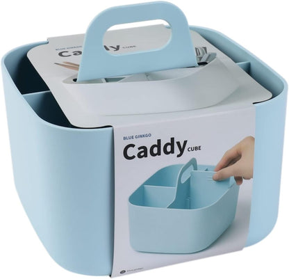 BLUE GINKGO Stackable Organizer Caddy, Rectangle, White, Made in Korea | Portable. Adjustable. Home, Office & School Storage.