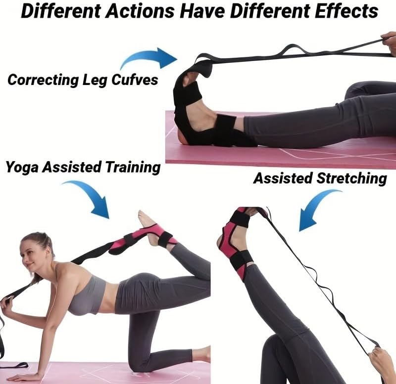 Leg Stretching Strap with Loops, Yoga Strap Foot and Calf Stretcher Band Stretch Bands Leg Stretcher Belt for Stretching Equipment Exercise Flexibility