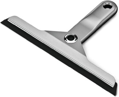 simplehuman Foldaway Shower Squeegee, Glass Squeegee for Bathroom Mirrors & Shower Doors, Weighted Handle for Streak-Free Clean, Suction Cup Hanger, Die-Cast Zinc & Anodized Aluminum