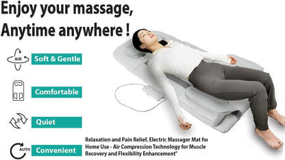 Full Body Stretching Massage Mat with Airbags. 3D Lumbar Traction - Neck, Back, Waist, Hip Relaxation & Pain Relief. Back Massager Pad, Foldable & Portable.