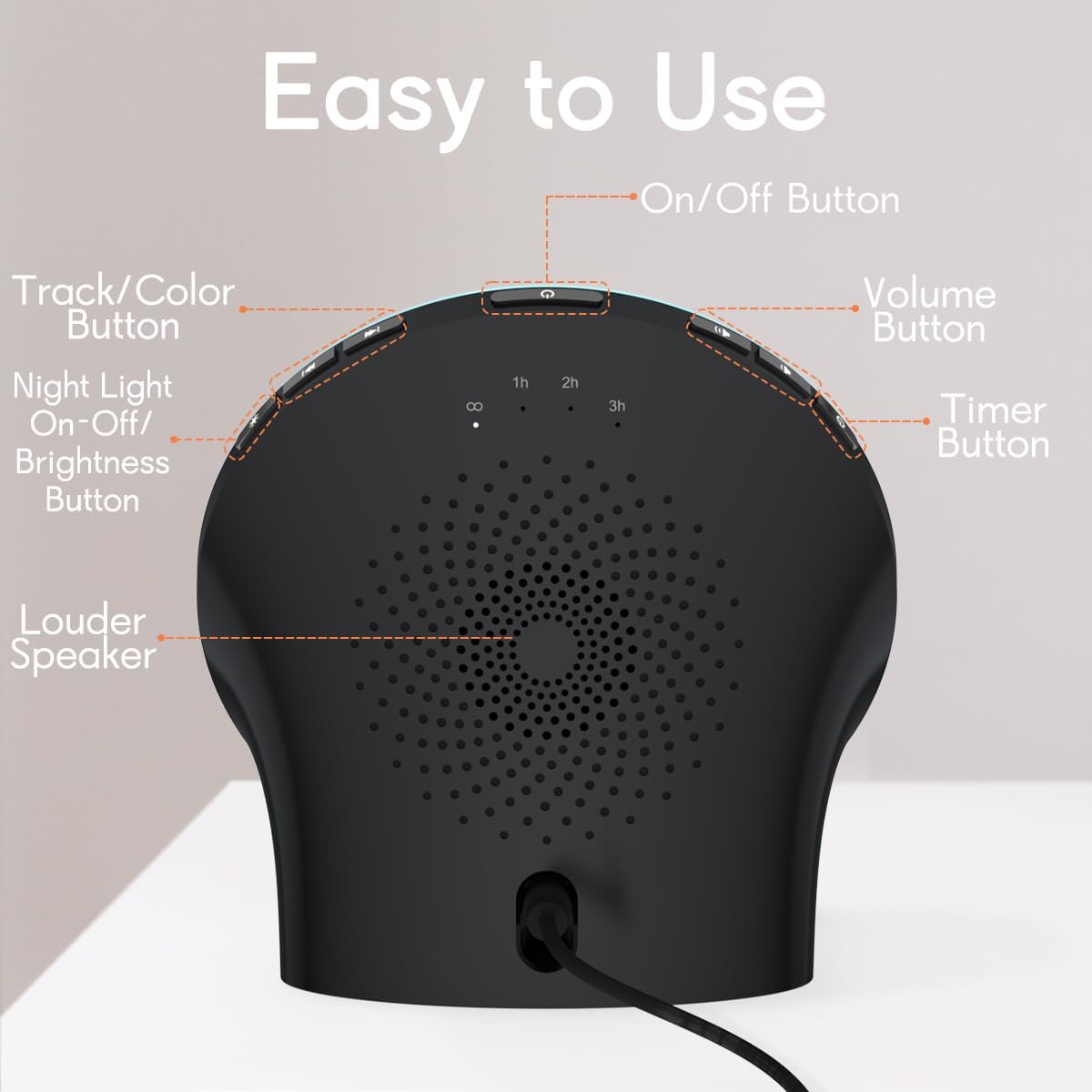 BrownNoise White Noise Machine with 30 Soothing Sound Sound Machine 12 Colors Night Light with 36 Volume Levels and Memory Function 4 Timers 10 Adjustable Brightness Sleep Machine for Baby Adults Kids
