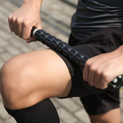 NuRich Muscle Roller Stick – 9-Roller Deep Tissue Massage Stick for Athletes – Trigger Point & Myofascial Release Tool for Legs, Calves & Back – 17.5 in Physical Therapy & Recovery Roller